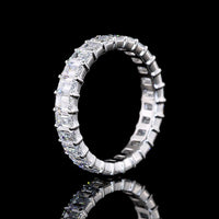 14K White Gold Eternity Band with North-South Set Emerald Cut Lab Diamonds - 3.14 Carat Total Weight, E-F Color, VS Clarity - Covaloro Fine Jewelry