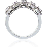 14K White Gold Eternity Band with Oval-Cut Halo Diamonds - 1.02 Carats Total Diamond Weight