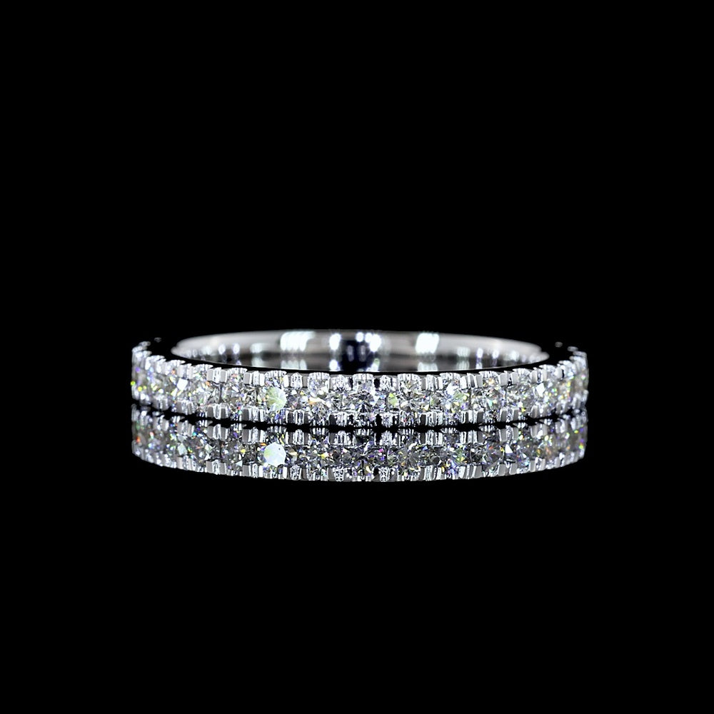 14K White Gold Eternity Band with Pavé Micro Set Round Lab Diamonds - 0.65 Carat Total Weight, E-F Color VS1 Clarity - Covaloro Fine Jewelry