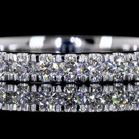 14K White Gold Eternity Band with Pavé Micro Set Round Lab Diamonds - 0.65 Carat Total Weight, E-F Color VS1 Clarity - Covaloro Fine Jewelry