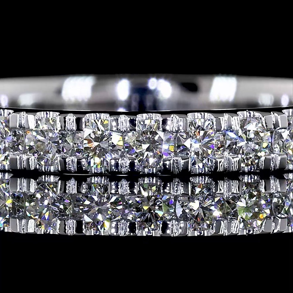 14K White Gold Eternity Band with Pavé Micro Set Round Lab Diamonds - 0.65 Carat Total Weight, E-F Color VS1 Clarity - Covaloro Fine Jewelry
