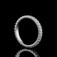 14K White Gold Eternity Band with Pavé Micro Set Round Lab Diamonds - 0.65 Carat Total Weight, E-F Color VS1 Clarity - Covaloro Fine Jewelry