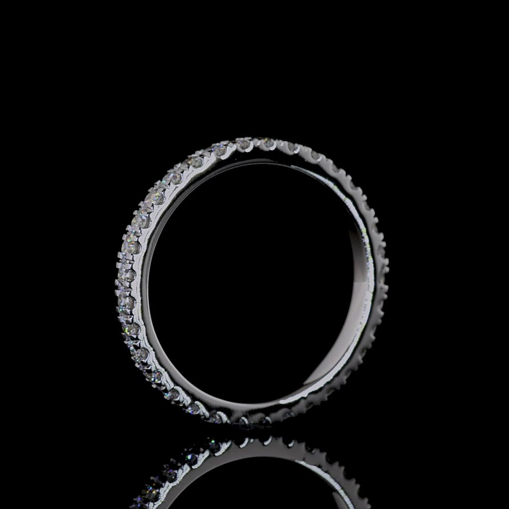 14K White Gold Eternity Band with Pavé Micro Set Round Lab Diamonds - 0.65 Carat Total Weight, E-F Color VS1 Clarity - Covaloro Fine Jewelry