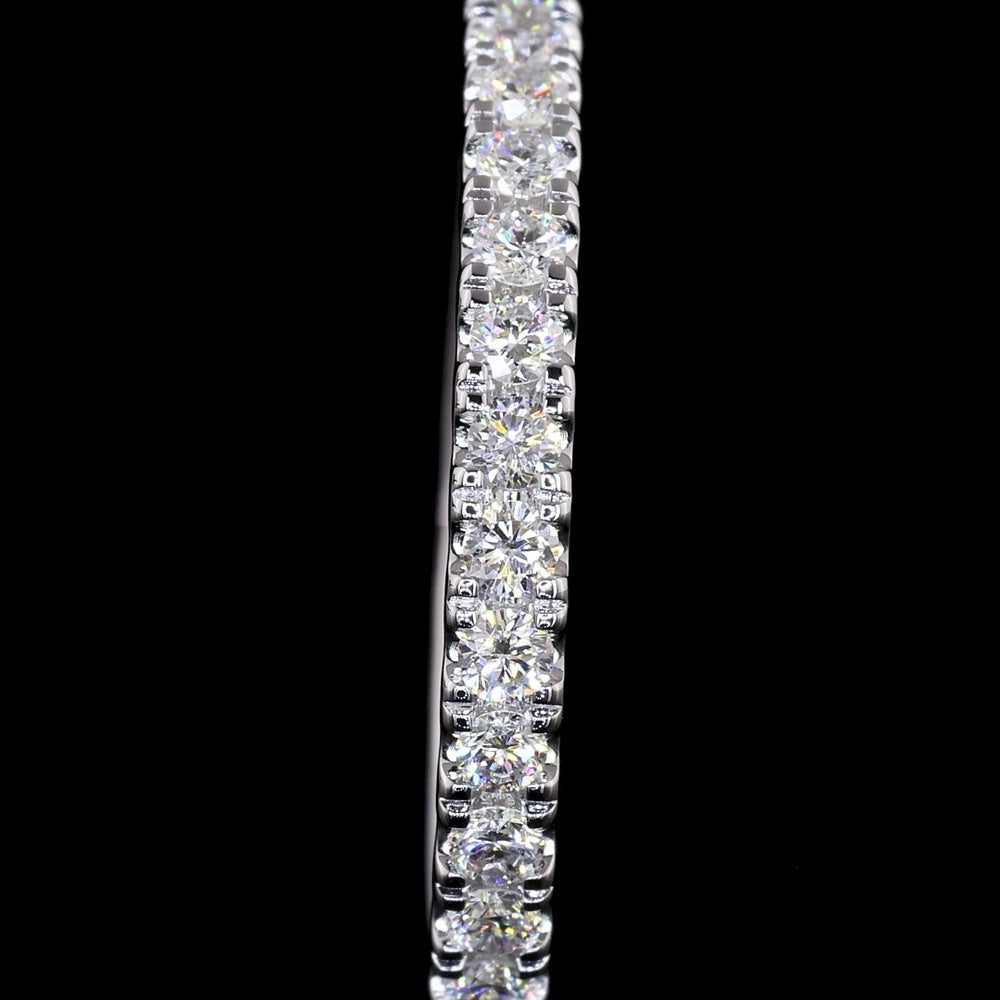14K White Gold Eternity Band with Pave Set Round Lab Diamonds - 0.60 Carat Total Weight, 33 Stones - Covaloro Fine Jewelry