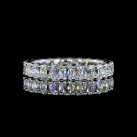 14K White Gold Eternity Band with Prong Set Antique Cushion Cut Lab Diamonds - 2.61 Carats Total Diamond Weight - Covaloro Fine Jewelry