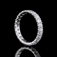 14K White Gold Eternity Band with Prong Set Antique Cushion Cut Lab Diamonds - 2.61 Carats Total Diamond Weight - Covaloro Fine Jewelry