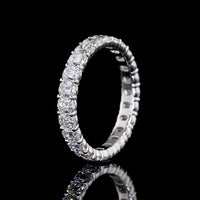 14K White Gold Eternity Band with Prong Set Antique Cushion Cut Lab Diamonds - 2.61 Carats Total Diamond Weight - Covaloro Fine Jewelry