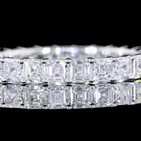 14K White Gold Eternity Band with Prong Set Asscher Cut Lab Diamonds - 1.99 Carats Total Diamond Weight - Covaloro Fine Jewelry