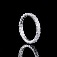 14K White Gold Eternity Band with Prong Set Asscher Cut Lab Diamonds - 1.99 Carats Total Diamond Weight - Covaloro Fine Jewelry