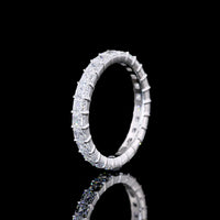 14K White Gold Eternity Band with Prong Set Asscher Cut Lab Diamonds - 1.99 Carats Total Diamond Weight - Covaloro Fine Jewelry