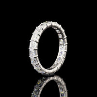 14K White Gold Eternity Band with Prong-Set Asscher Cut Lab Diamonds - 2.85 Carat Total Weight, 21 Stones, E-F Color VS1 Clarity - Covaloro Fine Jewelry