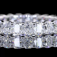 14K White Gold Eternity Band with Prong-Set Cushion Brilliant Cut Lab Diamonds - 2.20 Carat Total Weight, E-F Color, VS Clarity - Covaloro Fine Jewelry
