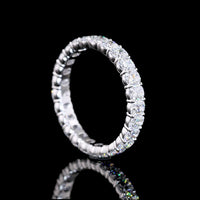 14K White Gold Eternity Band with Prong-Set Cushion Brilliant Cut Lab Diamonds - 2.20 Carat Total Weight, E-F Color, VS Clarity - Covaloro Fine Jewelry