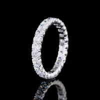 14K White Gold Eternity Band with Prong-Set Cushion Brilliant Cut Lab Diamonds - 2.20 Carat Total Weight, E-F Color, VS Clarity - Covaloro Fine Jewelry