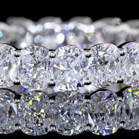 14K White Gold Eternity Band with Prong-Set Cushion Brilliant Lab Diamonds - 3.27 Carat Total Weight - Covaloro Fine Jewelry