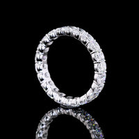 14K White Gold Eternity Band with Prong-Set Cushion Brilliant Lab Diamonds - 3.27 Carat Total Weight - Covaloro Fine Jewelry
