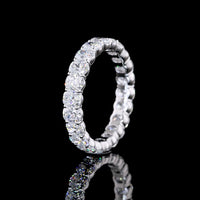 14K White Gold Eternity Band with Prong-Set Cushion Brilliant Lab Diamonds - 3.27 Carat Total Weight - Covaloro Fine Jewelry