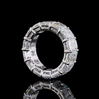 14K White Gold Eternity Band with Prong Set Emerald Cut Lab Diamonds - 15.37 Carat Total Diamond Weight - Covaloro Fine Jewelry