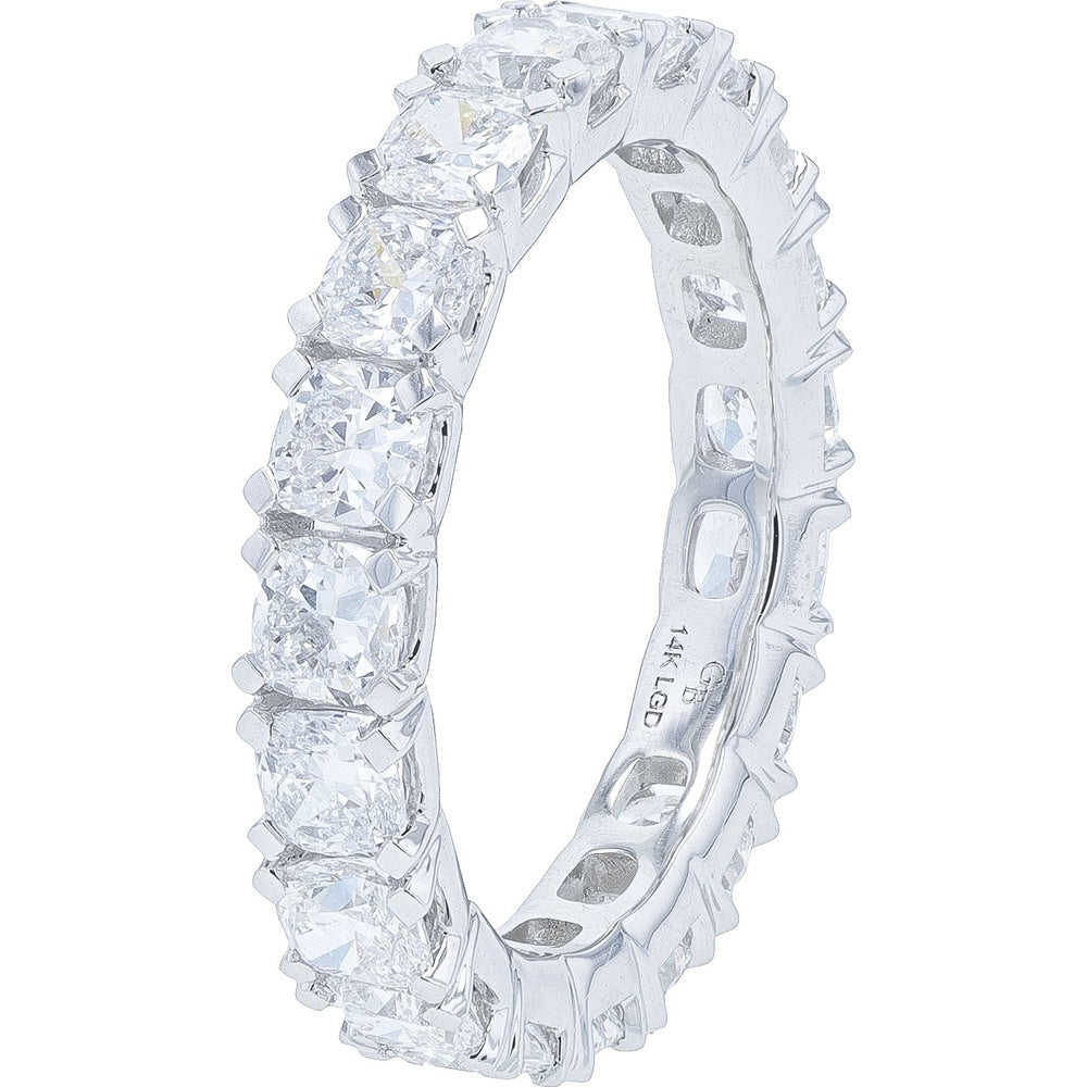 14K White Gold Eternity Band with Prong-Set Lab Grown Diamonds - 3.00 Carat Total Diamond Weight