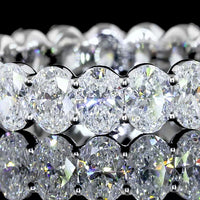 14K White Gold Eternity Band with Prong Set Oval Cut Lab Diamonds - 2.90 Total Carat Weight - Covaloro Fine Jewelry