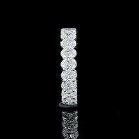 14K White Gold Eternity Band with Prong Set Oval Cut Lab Diamonds - 2.90 Total Carat Weight - Covaloro Fine Jewelry