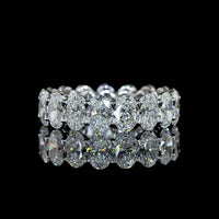 14K White Gold Eternity Band with Prong Set Oval Cut Lab Diamonds - 6.18 Carat Total Weight, E-F Color VS1 Clarity - Covaloro Fine Jewelry