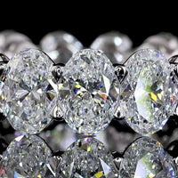 14K White Gold Eternity Band with Prong Set Oval Cut Lab Diamonds - 6.18 Carat Total Weight, E-F Color VS1 Clarity - Covaloro Fine Jewelry