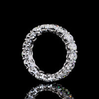 14K White Gold Eternity Band with Prong Set Oval Cut Lab Diamonds - 6.18 Carat Total Weight, E-F Color VS1 Clarity - Covaloro Fine Jewelry