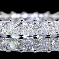 14K White Gold Eternity Band with Prong Set Princess Cut Lab Diamonds - 1.91 Carats Total Diamond Weight - Covaloro Fine Jewelry