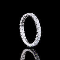 14K White Gold Eternity Band with Prong Set Princess Cut Lab Diamonds - 1.91 Carats Total Diamond Weight - Covaloro Fine Jewelry