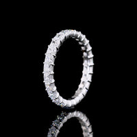 14K White Gold Eternity Band with Prong Set Princess Cut Lab Diamonds - 1.91 Carats Total Diamond Weight - Covaloro Fine Jewelry