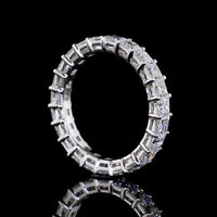 14K White Gold Eternity Band with Prong-Set Princess Cut Lab Diamonds - 3.61 Carat Total Weight - Covaloro Fine Jewelry