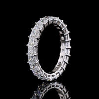 14K White Gold Eternity Band with Prong-Set Princess Cut Lab Diamonds - 3.61 Carat Total Weight - Covaloro Fine Jewelry