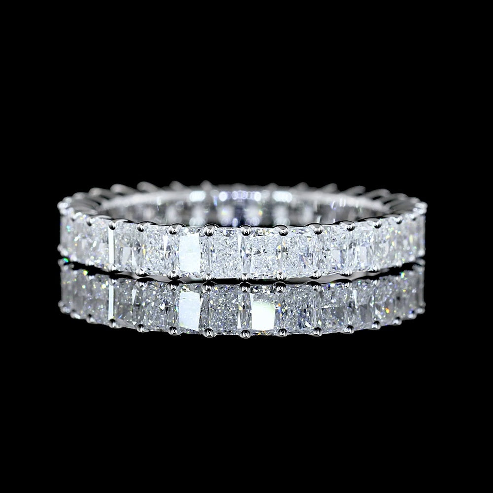 14K White Gold Eternity Band with Prong Set Radiant Cut Lab Diamonds - 1.80 Carat Total Weight (32 Stones, E-F VS Clarity) - Covaloro Fine Jewelry