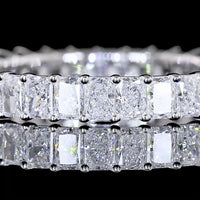 14K White Gold Eternity Band with Prong Set Radiant Cut Lab Diamonds - 1.80 Carat Total Weight (32 Stones, E-F VS Clarity) - Covaloro Fine Jewelry