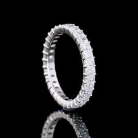 14K White Gold Eternity Band with Prong Set Radiant Cut Lab Diamonds - 1.80 Carat Total Weight (32 Stones, E-F VS Clarity) - Covaloro Fine Jewelry