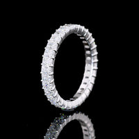14K White Gold Eternity Band with Prong Set Radiant Cut Lab Diamonds - 1.80 Carat Total Weight (32 Stones, E-F VS Clarity) - Covaloro Fine Jewelry