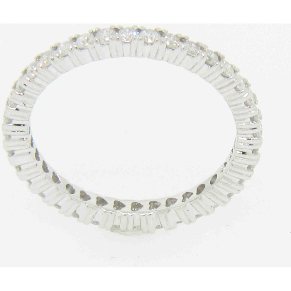 14K White Gold Eternity Band with Prong-Set Round Brilliant Diamonds - 1.00 Carat Total Diamond Weight by Auriventus
