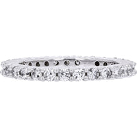 14K White Gold Eternity Band with Prong-Set Round Brilliant Diamonds - 1.00 Carat Total Diamond Weight