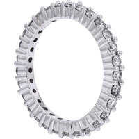 14K White Gold Eternity Band with Prong-Set Round Brilliant Diamonds - 1.00 Carat Total Diamond Weight