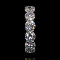 14K White Gold Eternity Band with Prong Set Round Cut Lab Diamonds - 6.83 Carat Total Diamond Weight - Covaloro Fine Jewelry