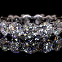 14K White Gold Eternity Band with Prong Set Round Cut Lab Diamonds - 6.83 Carat Total Diamond Weight - Covaloro Fine Jewelry