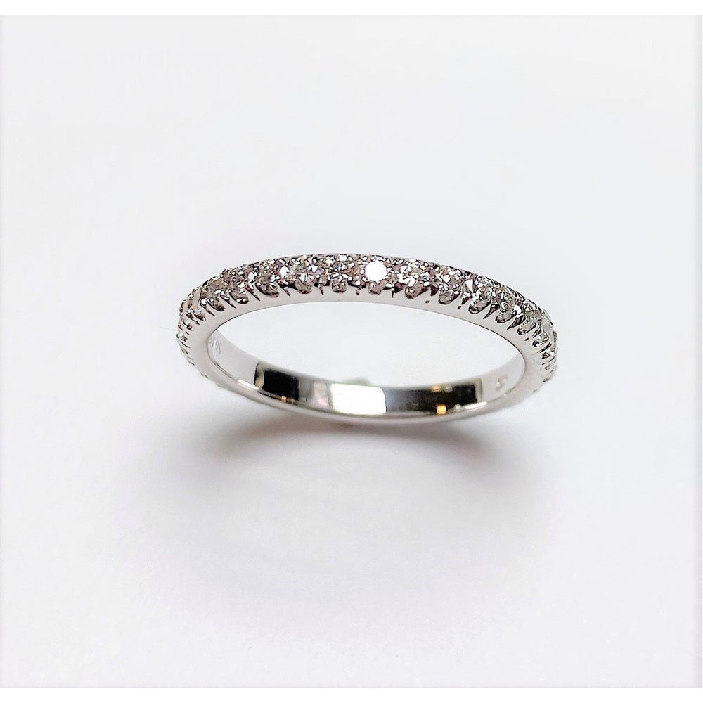 14K White Gold Eternity Band with Prong-Set Round Diamonds - 0.78 Carat Total Diamond Weight by Auriventus