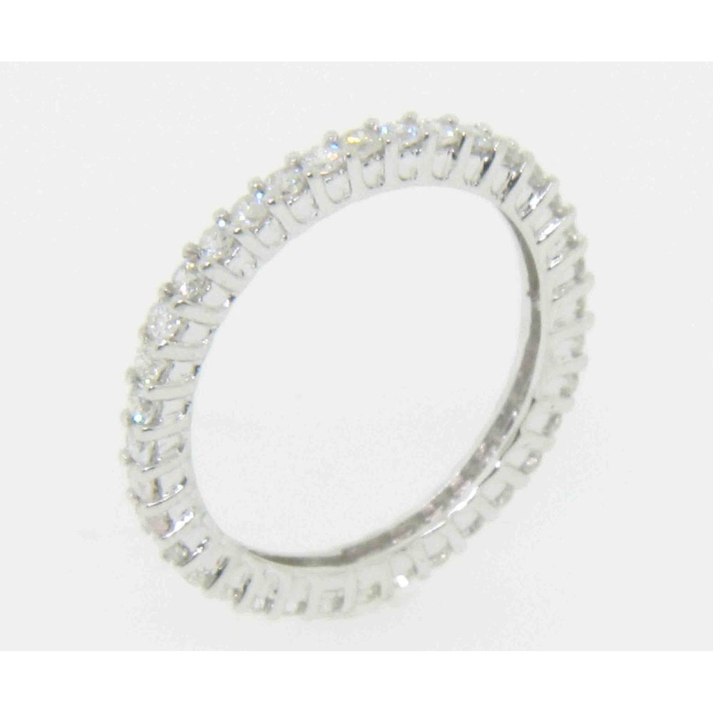 14K White Gold Eternity Band with Prong Set Round Diamonds - 1.54 Carat Total Diamond Weight by Auriventus