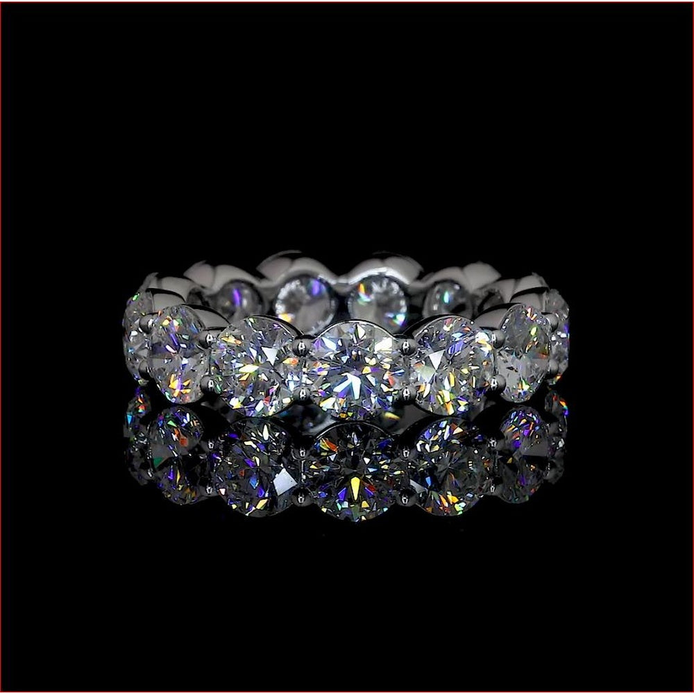 14K White Gold Eternity Band with Prong Set Round Lab Diamonds - 22.50 Carat Total Weight - Covaloro Fine Jewelry
