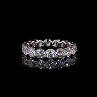14K White Gold Eternity Band with Prong Set Round Lab Diamonds - 3.37 Carat Total Diamond Weight (E-F Color, VS1 Clarity) - Covaloro Fine Jewelry