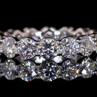 14K White Gold Eternity Band with Prong Set Round Lab Diamonds - 3.37 Carat Total Diamond Weight (E-F Color, VS1 Clarity) - Covaloro Fine Jewelry