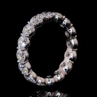 14K White Gold Eternity Band with Prong Set Round Lab Diamonds - 3.37 Carat Total Diamond Weight (E-F Color, VS1 Clarity) - Covaloro Fine Jewelry