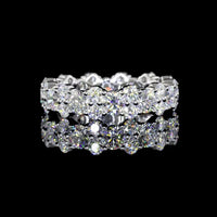 14K White Gold Eternity Band with Prong-Set Round Lab Diamonds - 5.66 Carat Total Diamond Weight, F Color VS2 Clarity - Covaloro Fine Jewelry