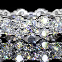 14K White Gold Eternity Band with Prong-Set Round Lab Diamonds - 5.66 Carat Total Diamond Weight, F Color VS2 Clarity - Covaloro Fine Jewelry
